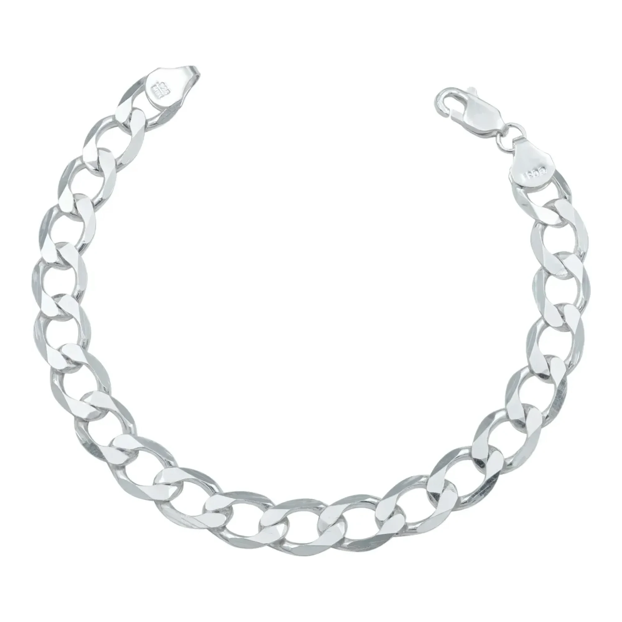 Pulso cubano plata 925 para hombre eslabones tejido cubano acabado liso broche perico esclava barbada 20cm plata .925