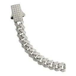 Pulsera Cadena Cubana Plata Ley .925 con Zirconias Unisex - Imagen 3
