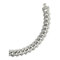 Pulsera Cadena Cubana Plata Ley .925 con Zirconias Unisex - Imagen 4