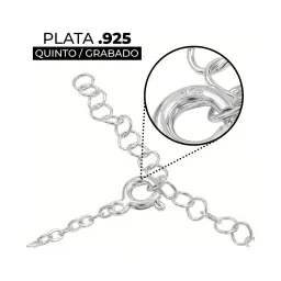 Pulsera Plata 925 Trébol Negro Cinco Hojas Ajustable - Imagen 3
