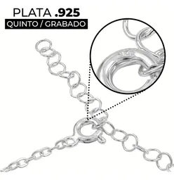 Pulsera Plata 925 Trébol Negro Cinco Hojas Ajustable - Imagen 3