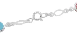 Pulsera Plata .925 Piedra Natural Multicolor para Mujer 18cm - Imagen 5