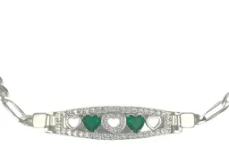 Pulsera Plata 925 Corazón con Zirconia Verde - Imagen 3