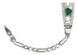 Pulsera Plata 925 Corazón con Zirconia Verde - Imagen 4