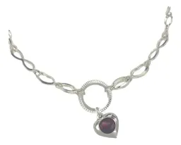 Pulsera Plata 925 Corazón Infinito Esmalte Rojo Ajustable - Imagen 2