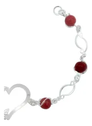 Pulsera Plata 925 Corazón Mariposas con Cuarzo Rojo Genuino - Imagen 3