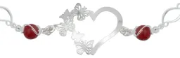 Pulsera Plata 925 Corazón Mariposas con Cuarzo Rojo Genuino - Imagen 4