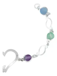 Pulsera Plata 925 Corazón Mariposas con Cuarzo Multicolor - Imagen 3