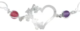 Pulsera Plata 925 Corazón Mariposas con Cuarzo Multicolor - Imagen 4