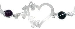 Pulsera de Plata 925 con Corazón, Mariposas y Cuarzo Multicolor - Imagen 4