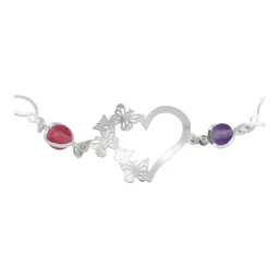 Pulsera Plata 925 Corazón Mariposas con Cuarzo Multicolor - Imagen 4