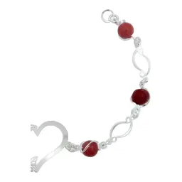 Pulsera Plata 925 Corazón Mariposas con Cuarzo Rojo Genuino - Imagen 3