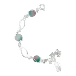 Pulsera Plata 925 Corazón Mariposas Tricolor con Cuarzo Natural para Mujer - Imagen 2
