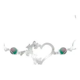 Pulsera Plata 925 Corazón Mariposas Tricolor con Cuarzo Natural para Mujer - Imagen 4