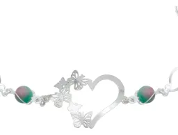 Pulsera Plata 925 Corazón Mariposas Tricolor con Cuarzo Natural para Mujer - Imagen 4