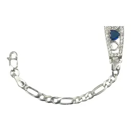 Pulsera Corazón Zirconias Azules Plata Ley .925 Ajustable - Imagen 3