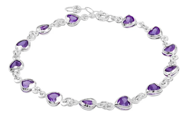 Pulsera de plata .925 violeta zirconia ajustable — Joyaris