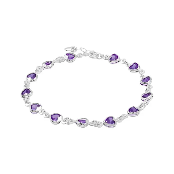 Pulsera de plata .925 violeta zirconia ajustable — Joyaris