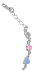 Pulsera Plata 925 Corazones Entrelazados con Zirconias Multicolor - Imagen 5