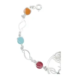Pulsera Plata 925 Cuarzo Multicolor Diseño Floral 18.5cm - Imagen 2
