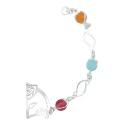 Pulsera Plata 925 Cuarzo Multicolor Diseño Floral 18.5cm - Imagen 3