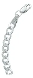 Pulsera de Plata 925 Tejido Cubano Barbado para Hombre 18cm - Imagen 2