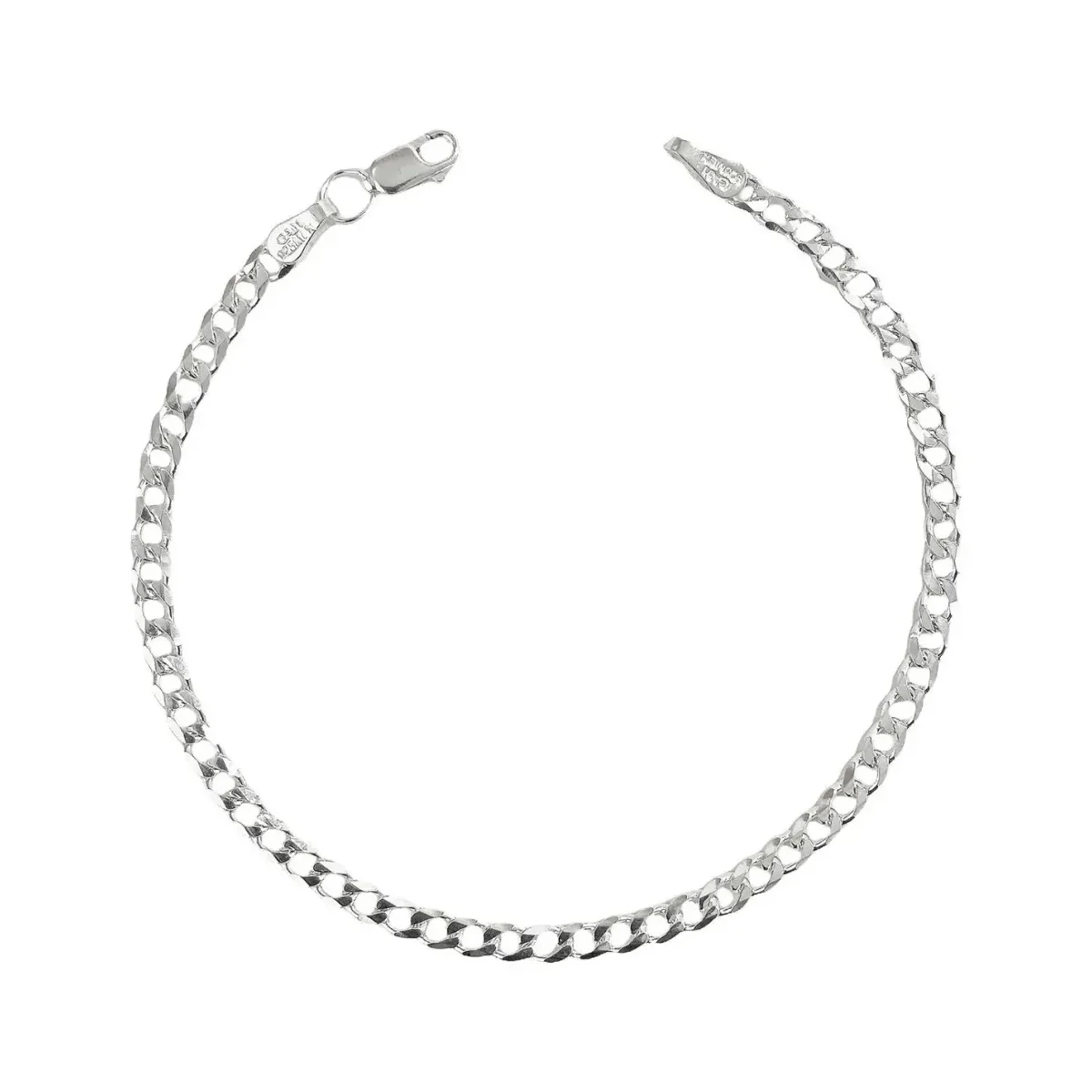 Pulsera Esclava Plata .925 Cadena Cubana Barbada para mujer, con eslabones grandes y acabado brillante. Brazalete ajustable d