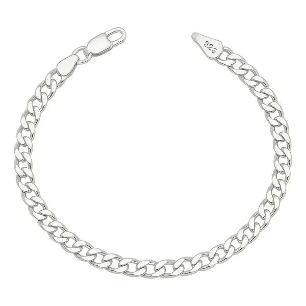 Pulsera Esclava Plata 925 Cadena Cubana Barbada Hombre - Imagen 1
