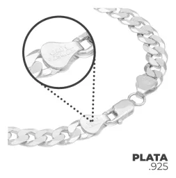 Pulsera Plata 925 Cadena Cubana Cerrada para Hombre - Imagen 6