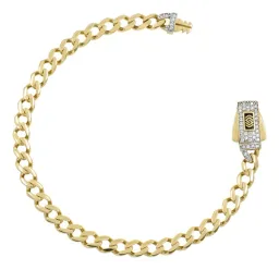 Pulsera Oro 10k Cubana con Zirconias 18cm - Imagen 2
