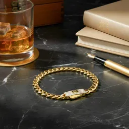 Pulsera Oro 10k Cubana con Zirconias 18cm - Imagen 9