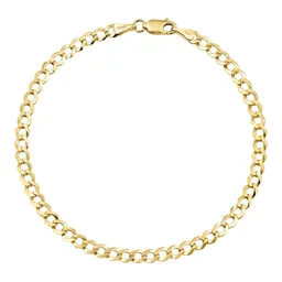 Pulsera Cubana de Oro 10k 22 cm Ancho 4 mm Acabado Liso - Imagen 1