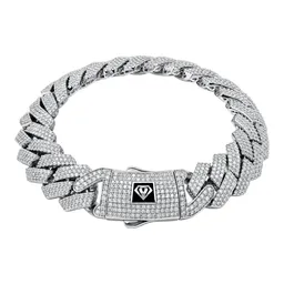 Pulsera Cubana de Plata .925 con Zirconia Pavé 13 mm y 20 cm Talla 20 - Imagen 1