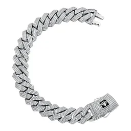 Pulsera Cubana de Plata .925 con Zirconia Pavé 13 mm y 20 cm Talla 20 - Imagen 3