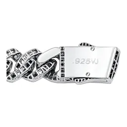 Pulsera Cubana de Plata .925 con Zirconia Pavé 13 mm y 22 cm - Imagen 5