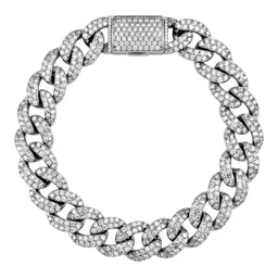 Pulsera Cubana de Plata .925 Full Ice con Zirconia 13 mm - Imagen 1