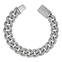 Pulsera Cubana de Plata .925 Full Ice con Zirconia 13 mm - Imagen 2