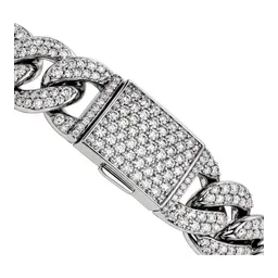 Pulsera Cubana de Plata .925 Full Ice con Zirconia 13 mm - Imagen 5