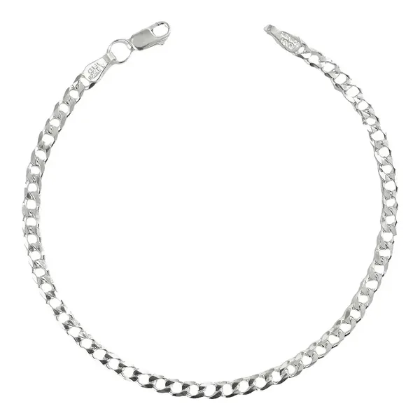 Pulsera Esclava Cadena Cubana Plata Ley .925 Delgada Mujer - Imagen 1