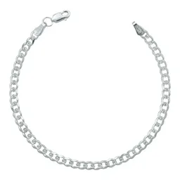 Pulsera Plata .925 Cadena Cubana Diamantada 4mm Unisex 18 cm - Imagen 1