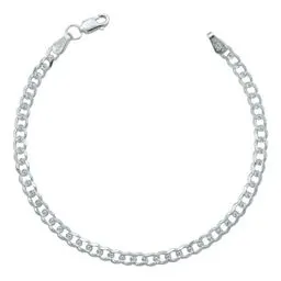 Pulsera Plata .925 Cadena Cubana Diamantada 4mm Unisex 18 cm - Imagen 1