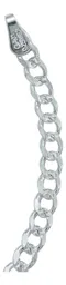 Pulsera Plata .925 Cadena Cubana Diamantada 4mm Unisex 18 cm - Imagen 2