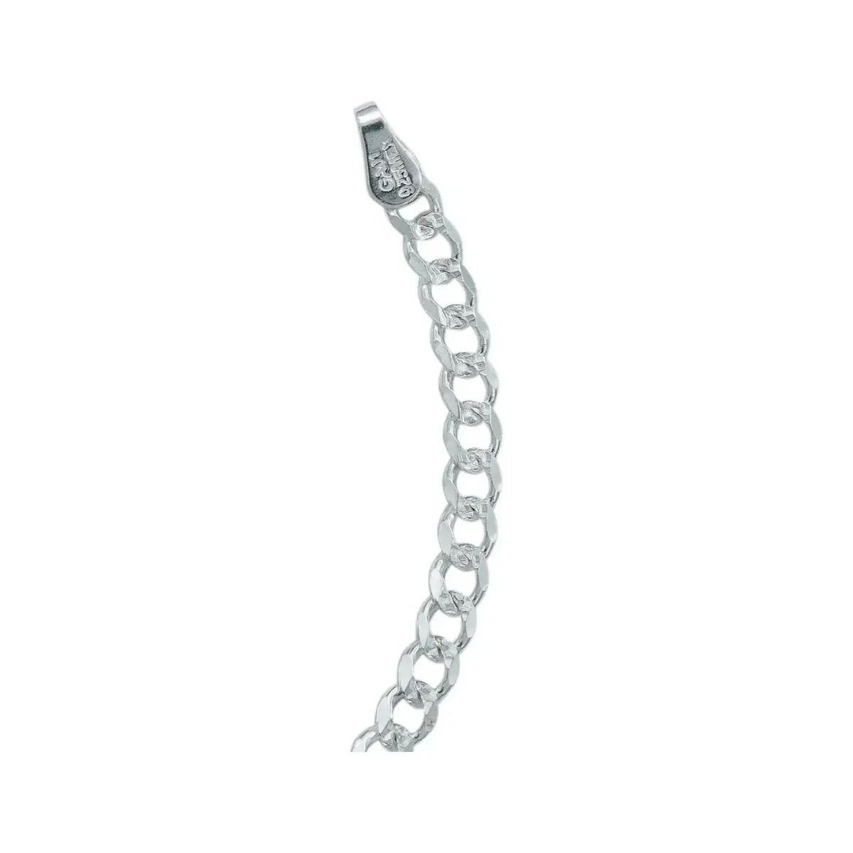 Pulsera Plata .925 Cadena Cubana Diamantada 4mm Unisex 18 cm - Imagen 2