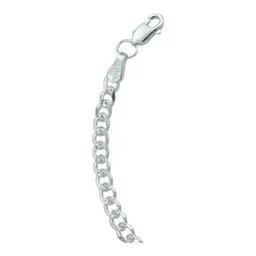 Pulsera Plata .925 Cadena Cubana Diamantada 4mm Unisex 18 cm - Imagen 4