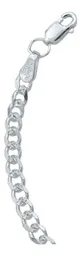 Pulsera Plata .925 Cadena Cubana Diamantada 4mm Unisex 18 cm - Imagen 3