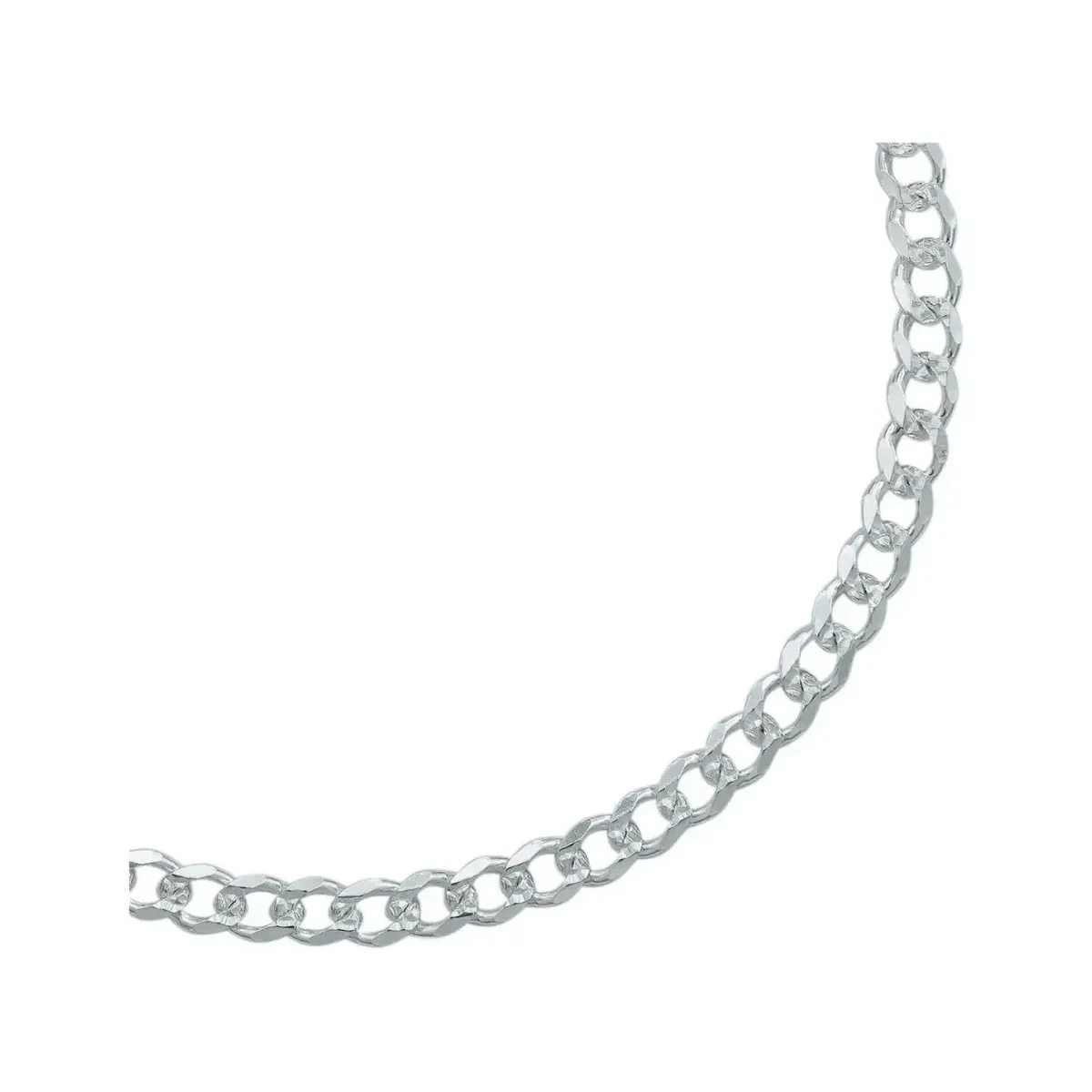 Pulsera Plata .925 Cadena Cubana Diamantada 4mm Unisex 18 cm - Imagen 4