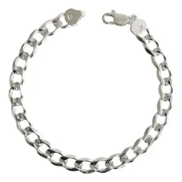 Pulsera Plata .925 Cubana Diamantada para Hombre 21cm - Imagen 1