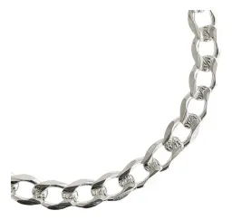 Pulsera Plata .925 Cubana Diamantada para Hombre 21cm - Imagen 2