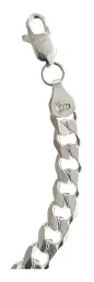Pulsera Plata .925 Cubana Diamantada para Hombre 21cm - Imagen 4