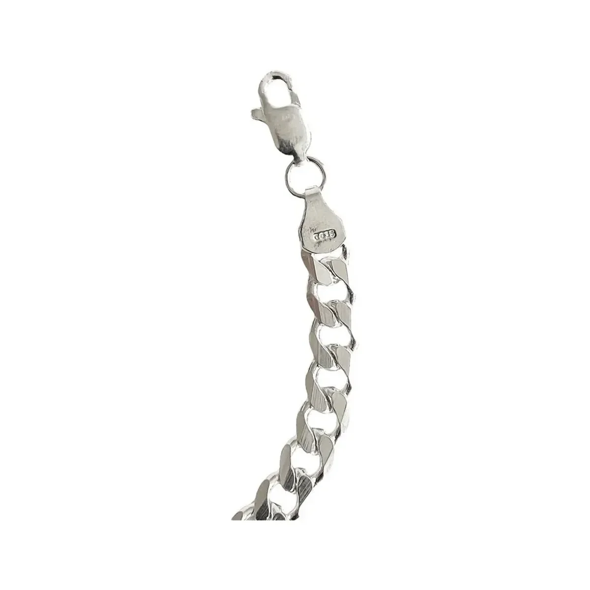 Esclava Plata 925 Hombre Cadena Cubana Diamantada 7mm - Imagen 2